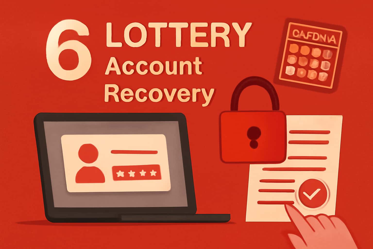 An informative scene depicting account recovery for 6 Lottery.