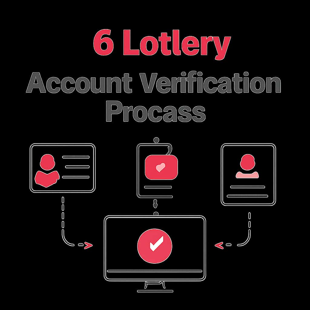 Diagram illustrating the steps of the 6 Lottery Account Verification Process.