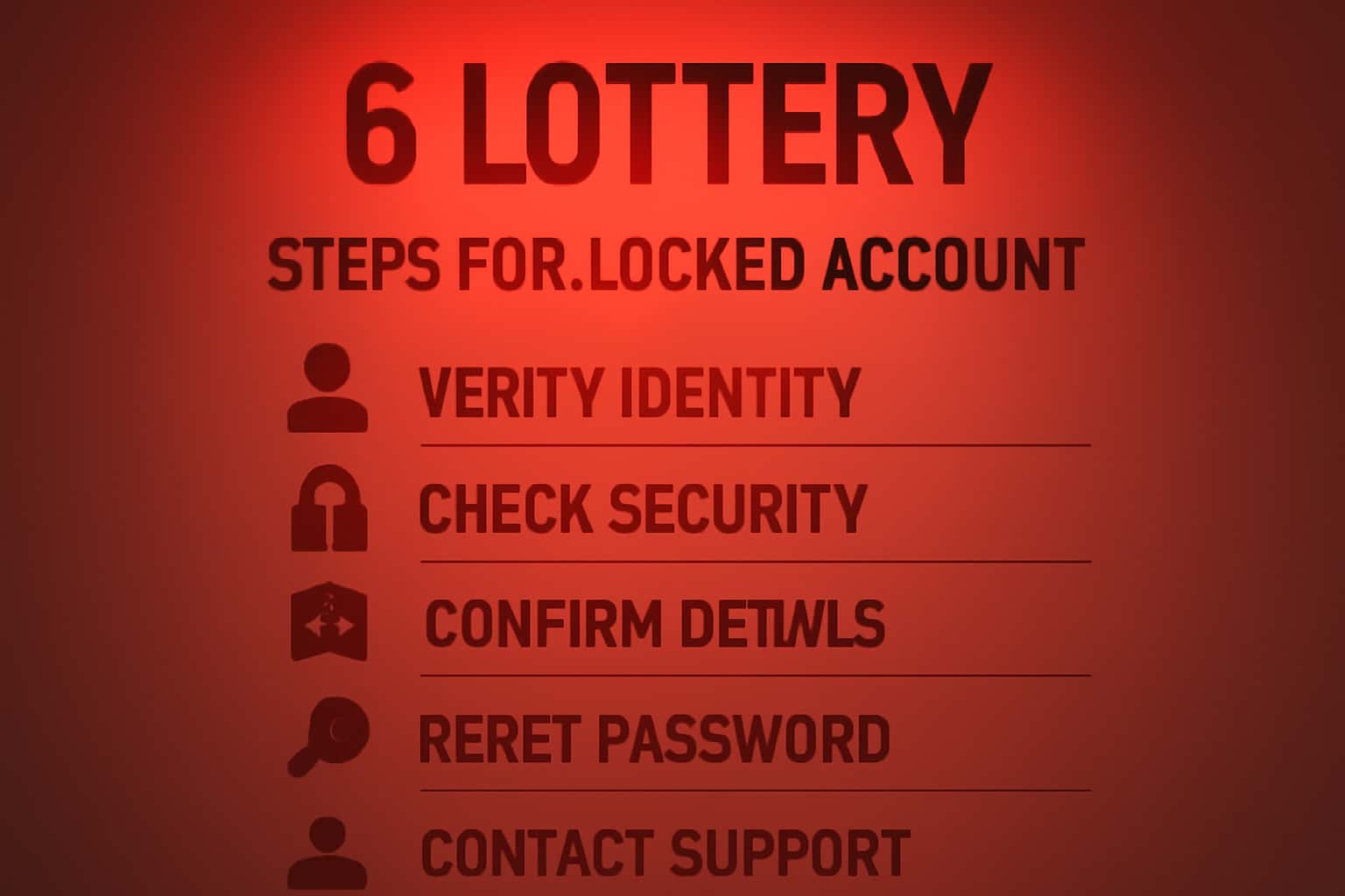 High-quality informational graphic illustrating the steps for 6 Lottery locked account.