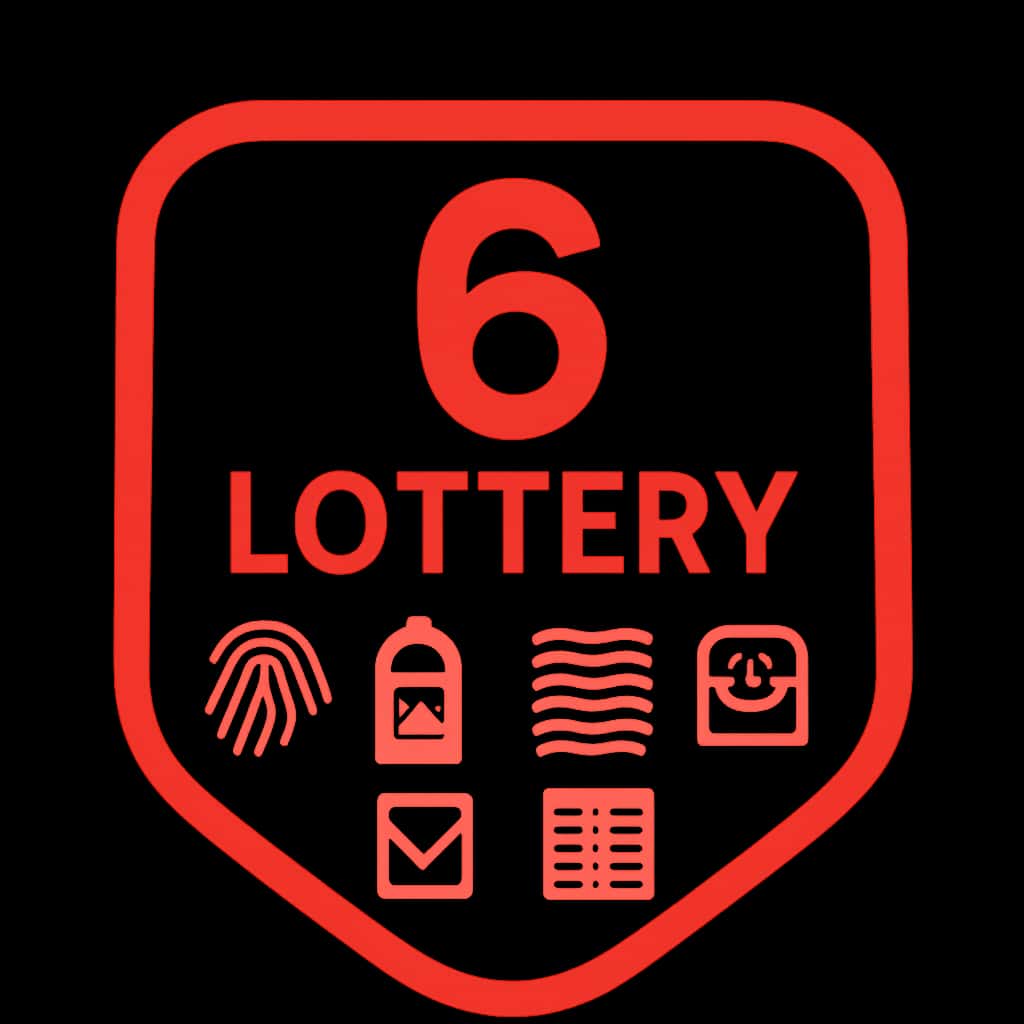 A professional badge indicating security features for 6 Lottery.