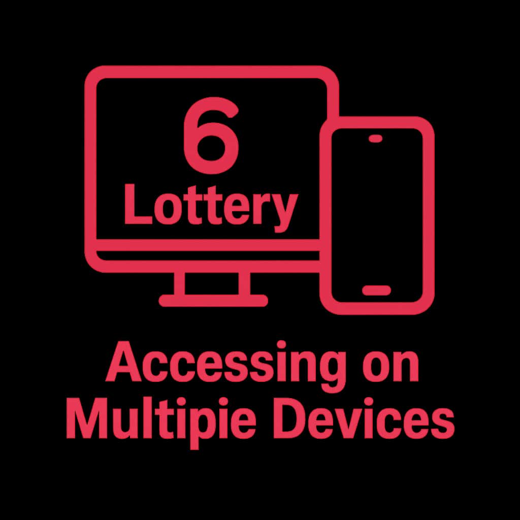 An icon representing 6 Lottery access on multiple devices.