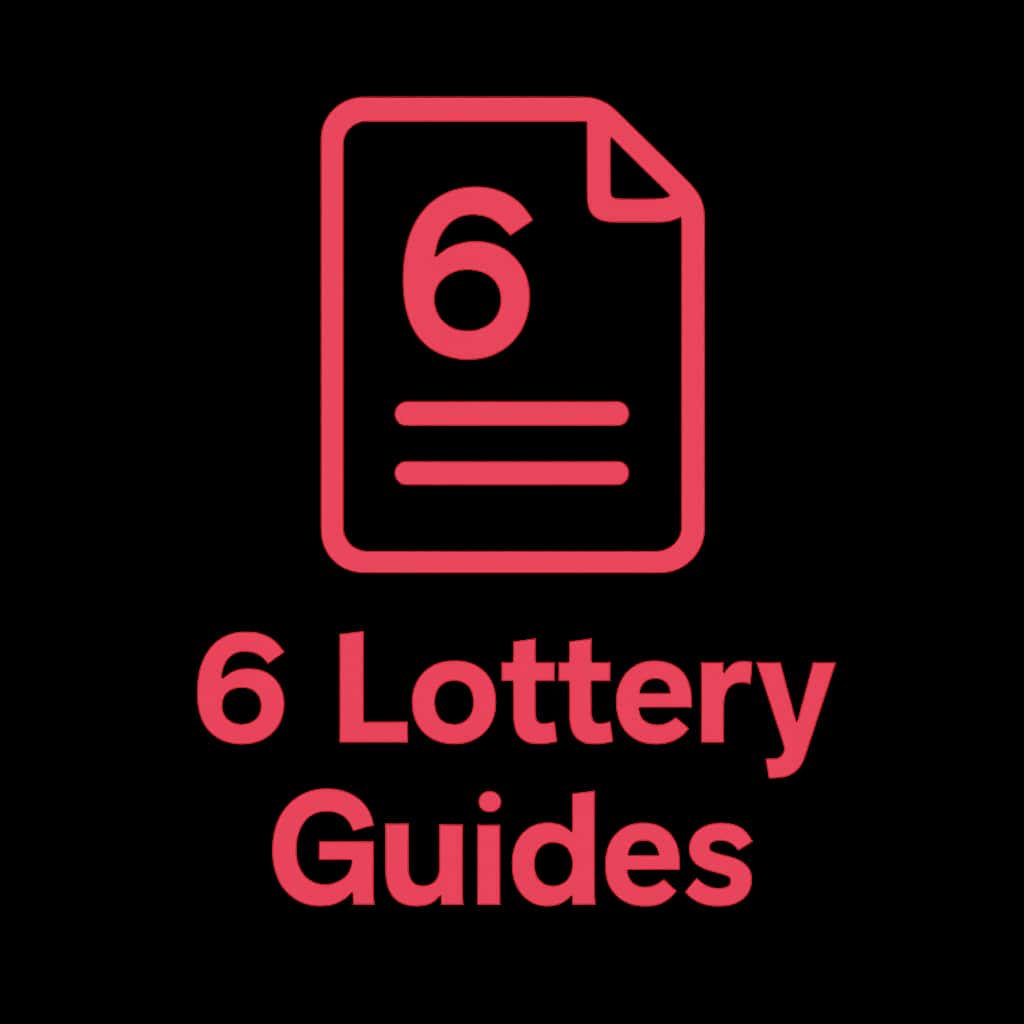 An icon representing guides on 6 Lottery with a minimalist design.