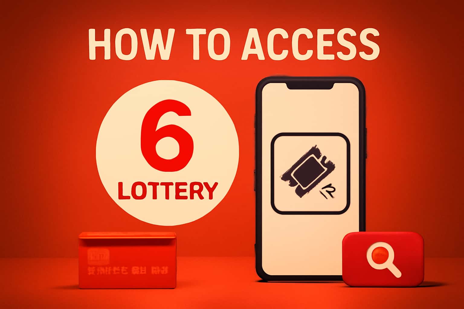An informational graphic on accessing 6 Lottery.