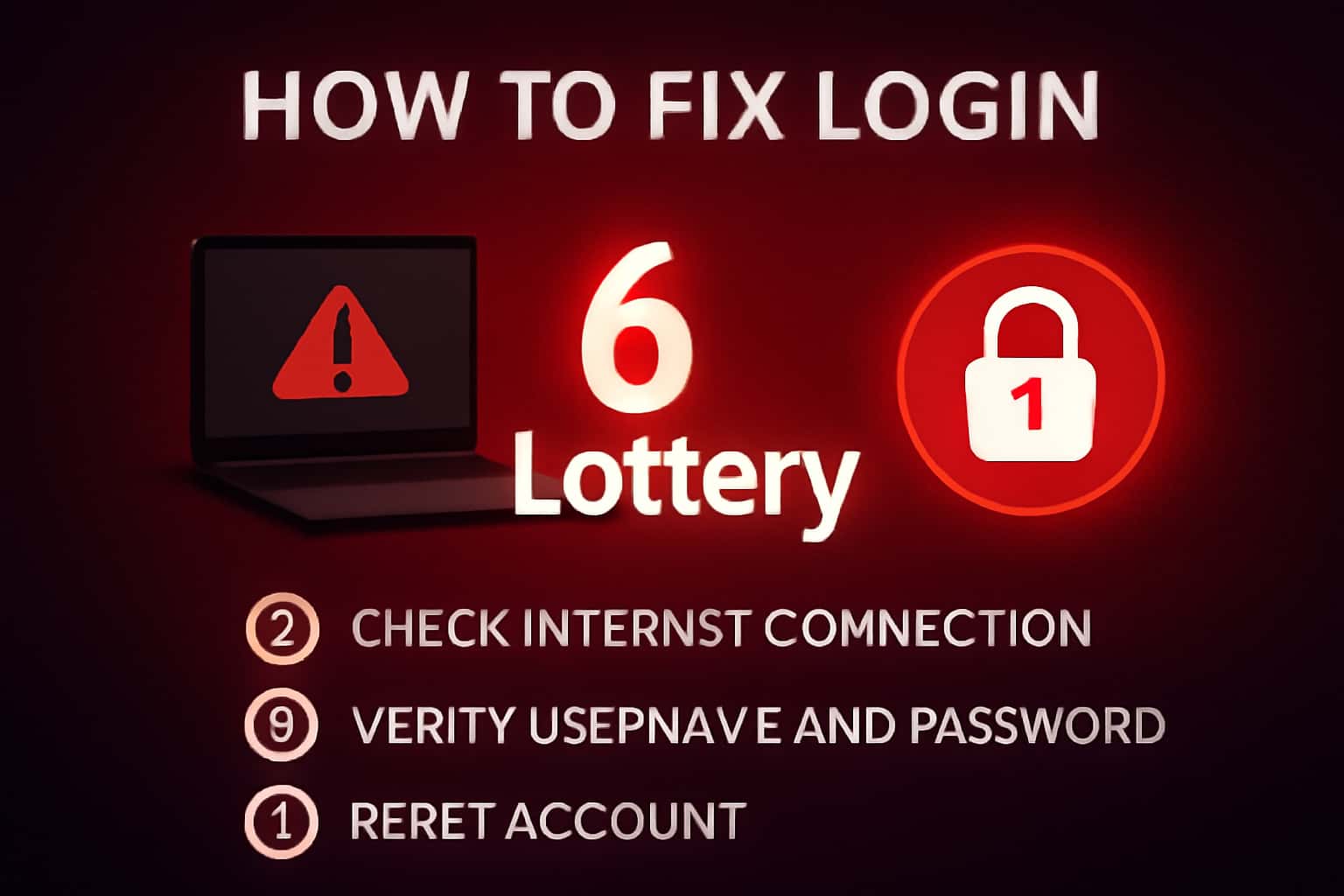 A visual guide for fixing login issues for 6 Lottery.