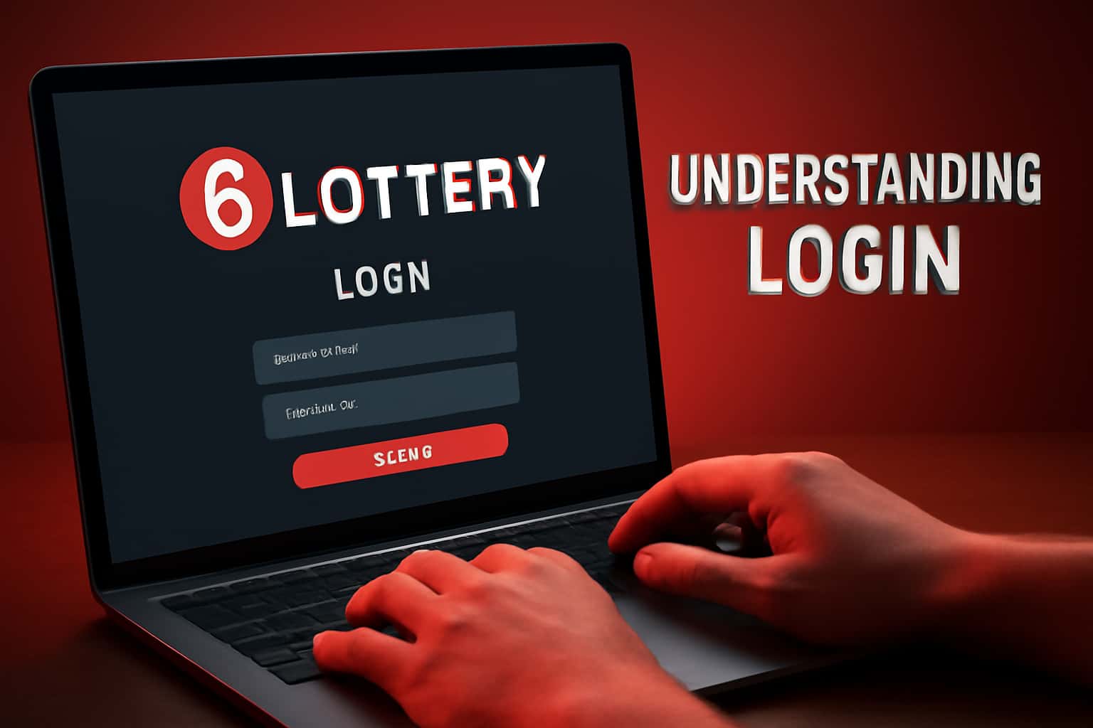 A high-quality informational scene illustrating 6 Lottery login process.